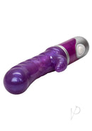 Pearl Passion Please Rabbit Vibrator Purple showcasing its smooth texture and dual stimulation capabilities.