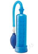 Pump Worx Silicone Power Pump Penis Enlargement System Blue vacuum pump kit for enhanced erections.