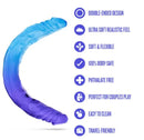 B Yours Sugar Stud Double Dildo 13.75 inches Blue with double-ended design and features for versatile play.