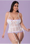 SHEER PASSION BASQUE & G-STRING WHITE 2XL-0