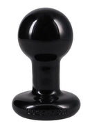 The Classic Round Butt Plug Small Black with a smooth spherical shape and comfortable design for ease of use.
