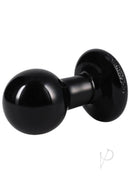 The Classic Round Butt Plug Small Black with smooth spherical shape and comfortable neck for balanced feel.