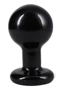The Classic Round Butt Plug Medium Black with a smooth spherical shape for comfortable use.