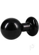 The Classic Round Butt Plug Medium Black featuring a smooth spherical head and slim neck for comfort and control.