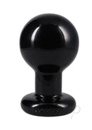 The Classic Round Butt Plug Large Black made of smooth black material with a round head and slim neck for comfort.