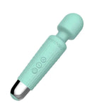 Mini Halo Wand Massager Minty Green in a sleek design with a textured mint exterior and a shiny silver base.