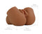 PDX Elite Back That Ass Up Automatic Mega Masturbator showing dimensions and realistic design in brown color.