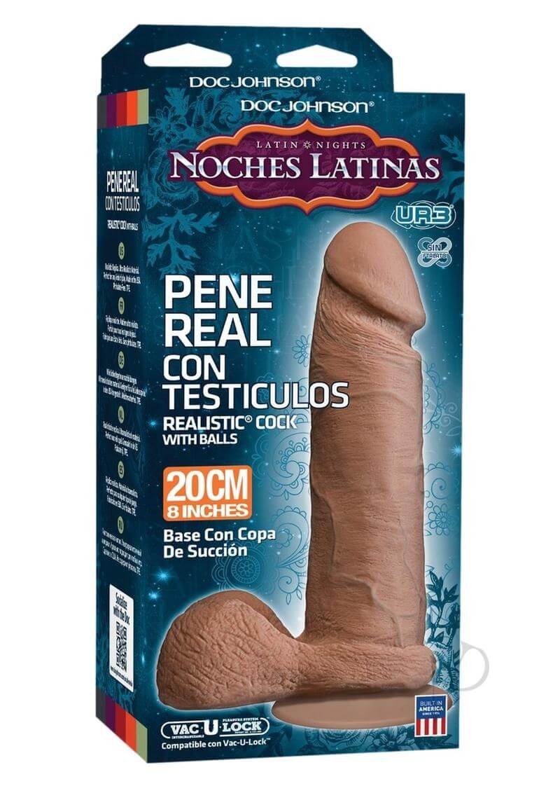 Noches Latinas UR3 8-Inch Realistic Dildo with Dual-Density Feel in packaging