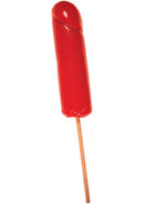 Hott Products 6 Inch Jumbo Cock Fruit Pop Strawberry oversized novelty candy on a stick.