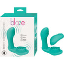 Blaze Remote Control Satisfier in Aqua - Dual Stimulating, Hands-Free Vibrator