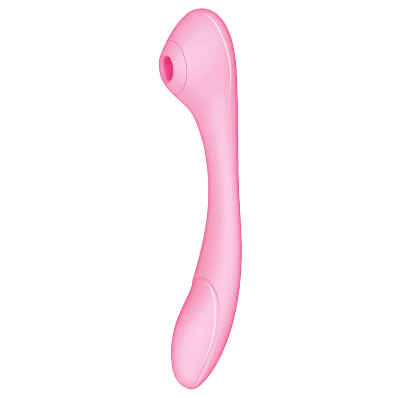 Blaze Bendable Suction Massager - Flexible Dual Stimulation Vibrator in Pink, featuring a unique ergonomic design.