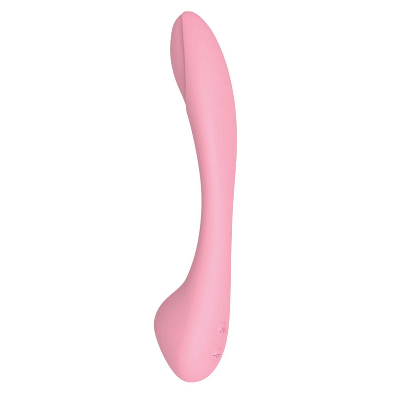 Blaze Bendable Suction Massager - Flexible Dual Stimulation Vibrator in Pink, featuring a curved ergonomic design.