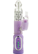 First Time Jack Rabbit Vibrator Purple showcasing dual-stimulation features and beaded design for pleasure.