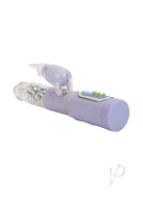 First Time Jack Rabbit Vibrator Purple showing dual-stimulation design and beaded texture.