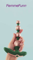 FemmeFunn Bougie Beads Rose Gold held in hand, showcasing elegant design and smooth finish.