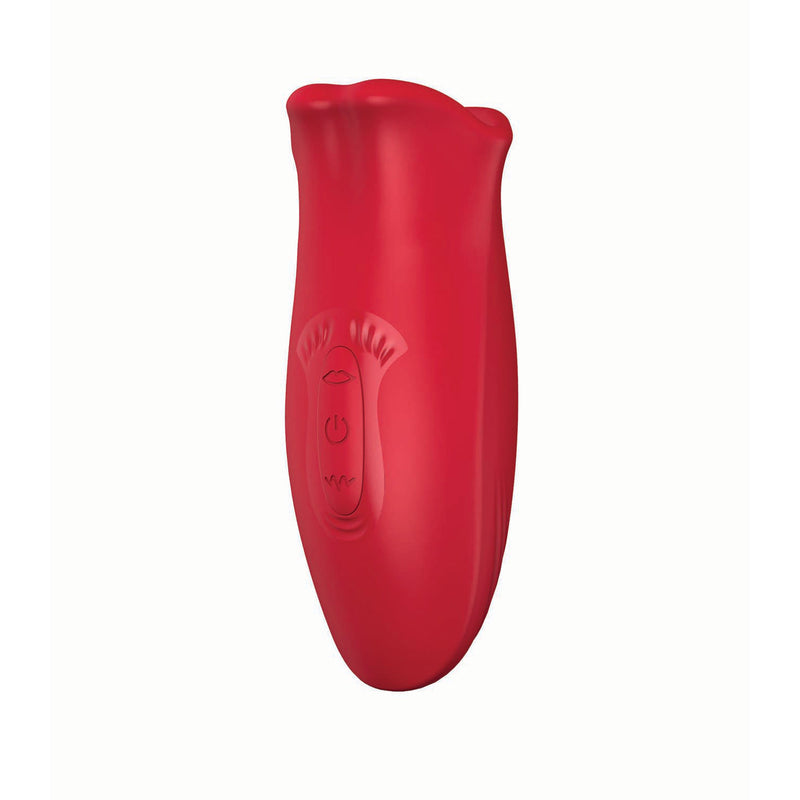 Clit-Tastic Tongue Licking Lover Rechargeable Stimulator Red, innovative oral-simulation toy in red