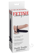 Fetish Fantasy Series Double Trouble 5.5 Inch Strap-On Dildo packaging with dual cock rings.