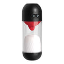 Delite Masturbator With Tongue Action White showcasing tongue stimulation feature in clear container.