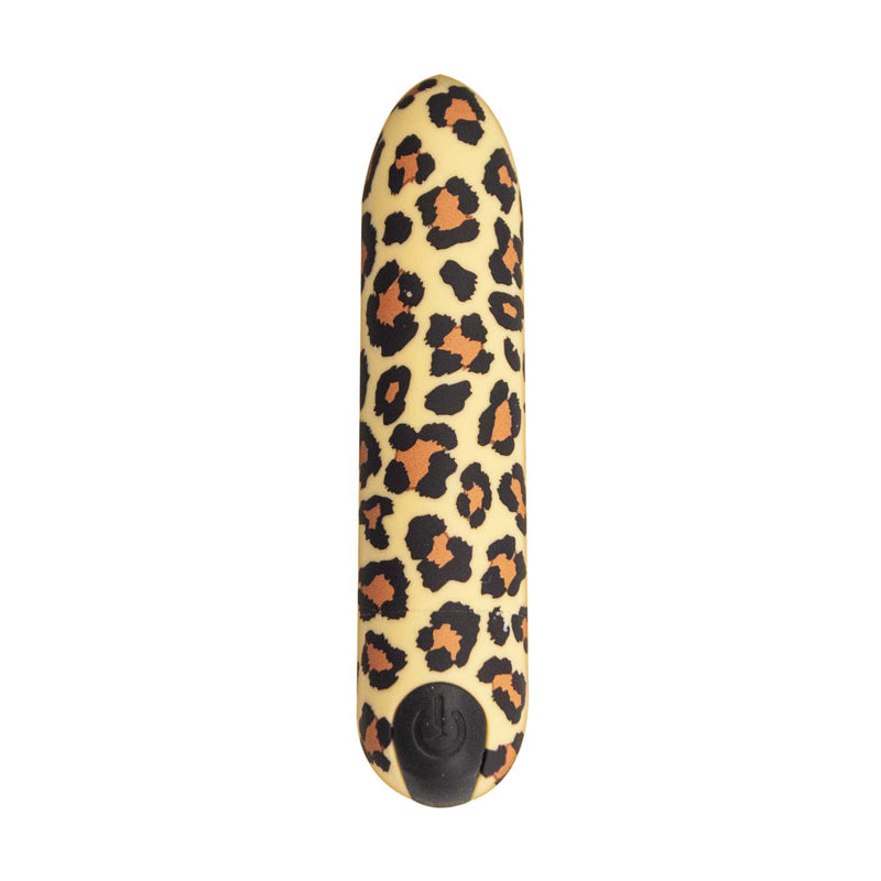 Nasstoys Minis Leopard Rechargeable Bullet in leopard print design, offering powerful vibrations in a compact form.