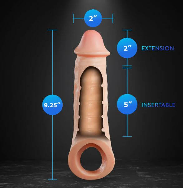 "Performance Plus Intrepid Silicone Penis Extender with 2-Inch Extension and 9.25-Inch Length"