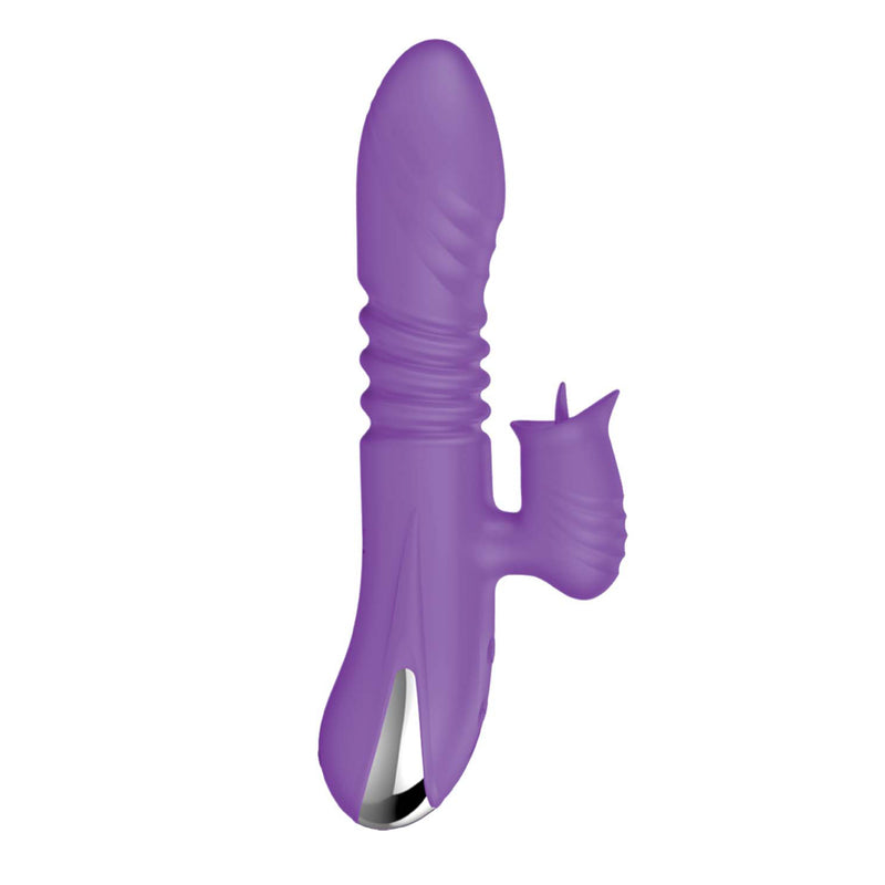 Intruder Heat Up Thruster Purple - dual-action vibrator with thrusting and licking functions for enhanced pleasure.