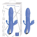Intruder Heat Up Thruster With Tickler Blue, a dual-action vibrator with realistic look and heat feature.