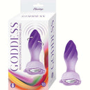 Goddess Remote Control Rotating Jewel Purple pleasure plug in elegant packaging with a rotating design and jewel detail.
