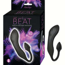The Beat Remote Orgasmic Massager Black packaging showcasing its sleek design and 10 powerful vibrations for ultimate pleasure.