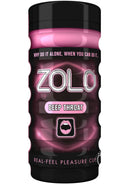 ZOLO Deep Throat Cup Masturbator Pink packaging featuring a realistic design for enhanced pleasure.