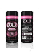 ZOLO Deep Throat Cup Masturbator Pink product packaging featuring realistic male stimulation design.