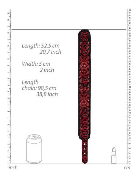 OUCH! LUXURY COLLAR WITH LEASH BURGUNDY-2