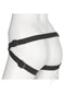 Adjustable black harness featuring dual straps and a smooth design, ideal for Vac-U-Lock attachments and strap-on use.