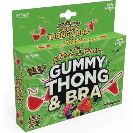 Sweet & Sour Gummy Thong & Bra Set – Edible Lingerie for Tasty Fun!