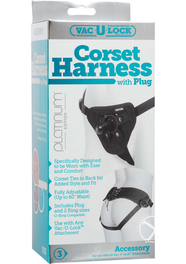Vac U Lock Platinum Corset Harness Black-0