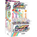 Candy Stripers Pecker Candy Ring Pop 36 Piece Display with colorful pecker-shaped hard candies in assorted fruity flavors.