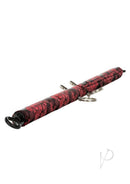 Scandal Adjustable Spreader Bar Red and Black with metal accents in designer fabric for restraint play.
