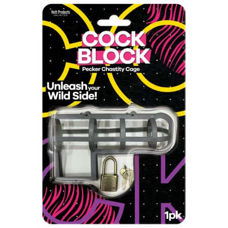 Cock Block Chastity Cage – Playfully Restrictive Fun with Lock and Key!