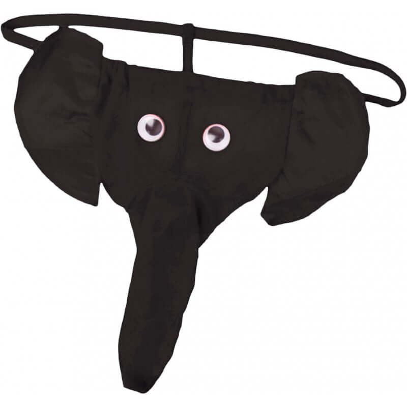 Sexy Elephant Novelty Thong in Black – Playful Trunk Design