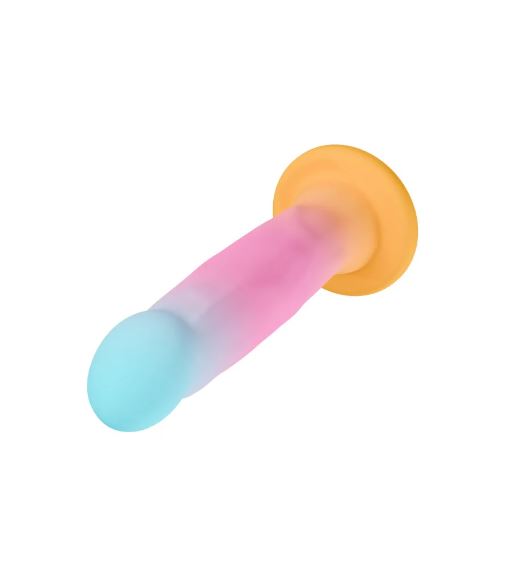 Avant Golden Dawn Silicone Artisan Dildo 8 Inches with vibrant colors and crafted design for unique pleasure.