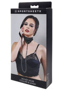 VELVET NOIR COLLAR & LEASH-0