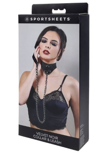 VELVET NOIR COLLAR & LEASH-0