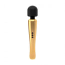 Dorcel Megawand Gold Rechargeable Wand in elegant gold finish with black head, designed for ultimate stimulation.