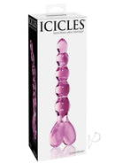 Icicles No 43 Beaded Glass Anal Beads Pink in elegant packaging showcasing its unique design.