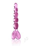 Icicles No 43 Beaded Glass Anal Beads Pink showcasing a sleek pink glass design and unique beaded texture.