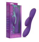 Sexy Things Fever Dream Silicone Rabbit Vibrator Purple in packaging, featuring dual vibrators and sleek design.