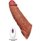 SKINSATIONS THICK DICK SLEEVE VIBRATING W/ REMOTE CARAMEL-0