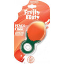 Image of Fruity Booty Peach Fuzz Mini Vibrator in peach shape with vibrant packaging featuring playful design.