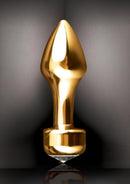 Fetish Fantasy Gold Mini Luv Plug 2.4 Inch Gold with crystal base, elegant design for anal play, beginner-friendly.