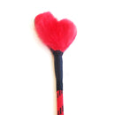 Ruff Doggie Styles Fluffy Heart Crop Red Leather with fluffy heart tip for playful sensation and light spanking.