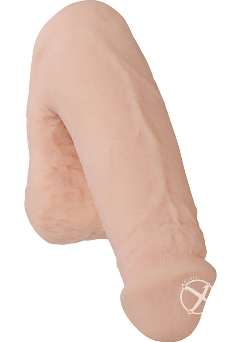 Pack It Lite White ULTRASKYN Packer with lifelike veined detailing and plush balls for all-day comfort in jockey shorts and packing shorts